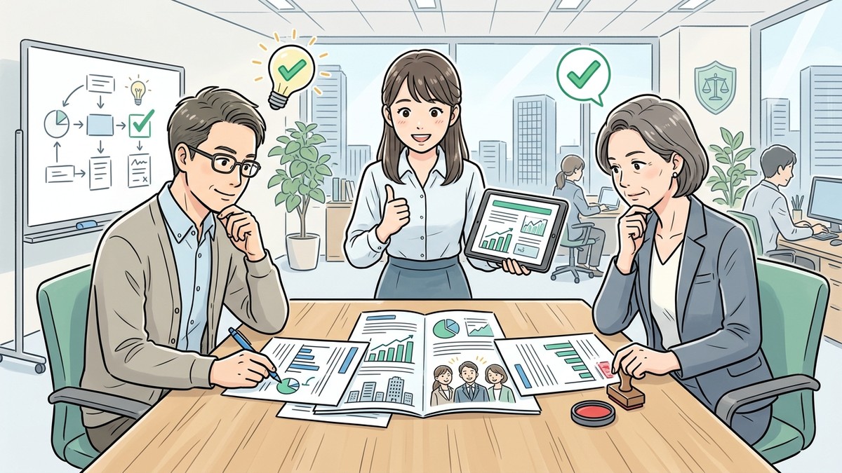 社内の稟議で、法務・上長に何を確認してもらえばよいか？